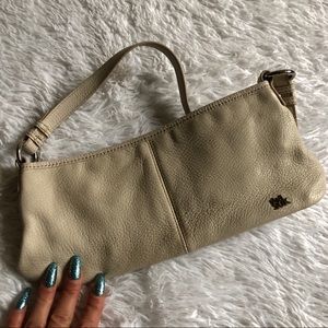 Small ivory leather handbag